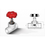 პოლიპროპილენის ვენტილი ხრახნიანი