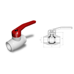 პოლიპროპილენის ვენტილი ბურთულიანი რკინის სახელურით