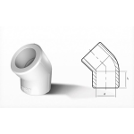 პოლიპროპილენის მუხლი 45 გრადუსით