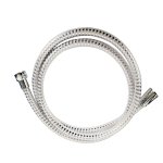 თეთრი ვერცხლისფერი PVC შლანგი ლატუნის შიგთავსით საშხაპე სისტემის დრეკადი მილი 1 (1)